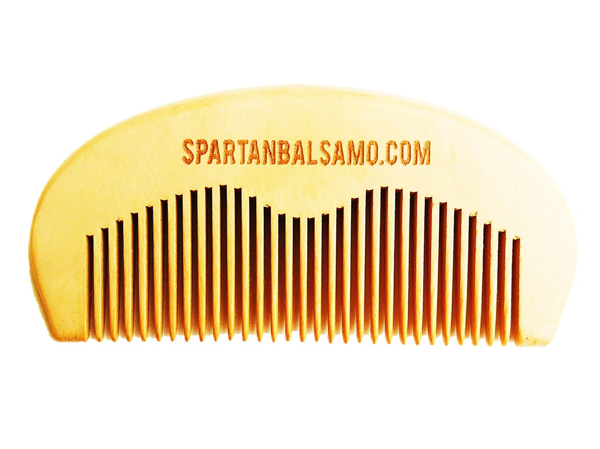 I) Peine de Bolsillo Spartan para Barba – Madera Artesanal de Alta Calidad