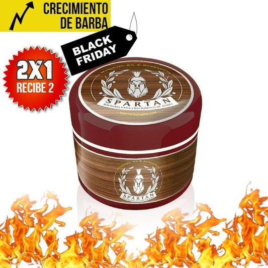 B) COMPRA 1 RECIBE 2 SPARTAN BÁLSAMO - Crecimiento de Barba y Bigote | Minoxidil 5% (Dosis Óptima) + Biotina + Bergamota | ENVÍO GRATIS