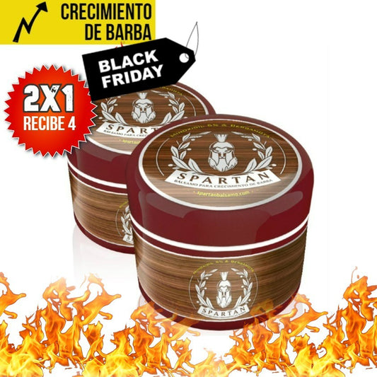 A) COMPRA 2 RECIBE 4 SPARTAN BÁLSAMO - Crecimiento de Barba y Bigote | Minoxidil 5% (Dosis Óptima) + Biotina + Bergamota | ENVÍO GRATIS